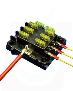 6 Way Terminal Surface Mount Fuse Holder with Cover