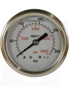 PRESSURE GAUGE 0-250 BAR WITH REAR ENTRY