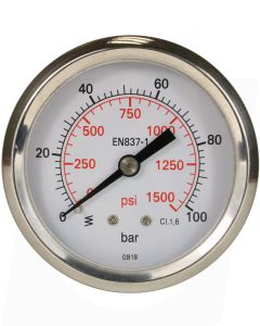 PRESSURE GAUGE 0-100 BAR WITH REAR ENTRY