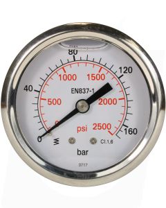 PRESSURE GAUGE 0-160 BAR WITH REAR ENTRY