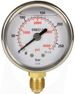 PRESSURE GAUGE 0-250 BAR WITH BOTTOM ENTRY