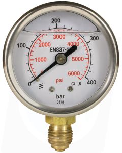 PRESSURE GAUGE 0-400 BAR WITH BOTTOM ENTRY