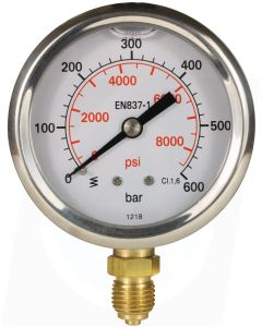 PRESSURE GAUGE 0-600 BAR WITH BOTTOM ENTRY