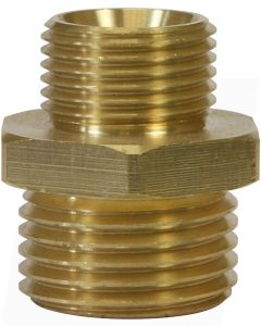 MALE TO MALE BRASS DOUBLE NIPPLE ADAPTOR-1/4"M to 1/2"M