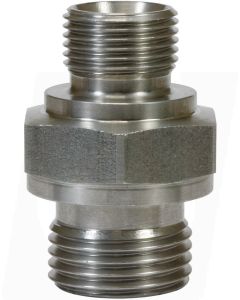 MALE TO MALE ZINC PLATED STEEL DOUBLE NIPPLE ADAPTOR-1/4"M to 3/8"M