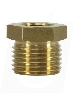 FEMALE TO MALE BRASS REDUCTION NIPPLE ADAPTOR-1/4"F to 1/2"M