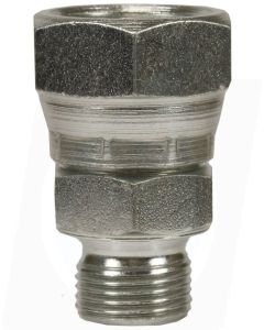 FEMALE TO MALE STAINLESS STEEL SWIVEL ADAPTOR, -1/4"F to 3/8"M (500 Bar version)