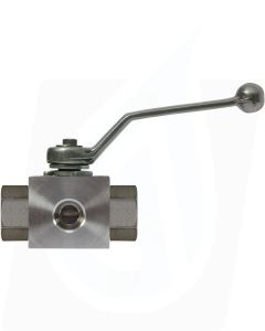 BALL VALVE + LEVER HANDLE 3/8"F x 3/8"F x 3/8"F ZINC PLATED STEEL ( 3 WAY L - FORM )