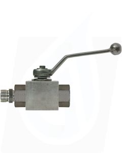 BALL VALVE + LEVER HANDLE 16mm Tube x M22 M ZINC PLATED STEEL