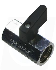 MINI BALL VALVE + BLACK HANDLE 3/8"F x 3/8"F STAINLESS STEEL