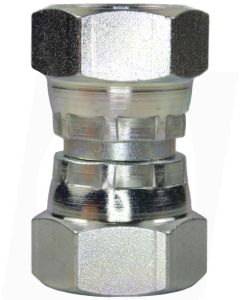 FEMALE TO FEMALE ZINC PLATED STEEL SWIVEL ADAPTOR-1/4"F to 1/4"F