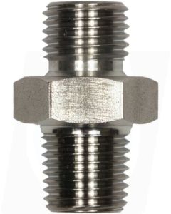 MALE TO MALE STAINLESS STEEL DOUBLE NIPPLE ADAPTOR BSP TAPERED -3/8"M to 1/2"TM