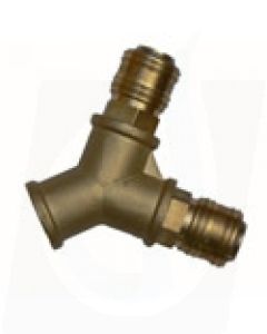 "GrippaHOSE PRO 26 Twin End Coupling Splitter with 1/2"" Female Port"