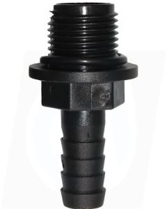 HOSE TAIL PLASTIC 1/2&quot;M X 12mm PLUS O-RING