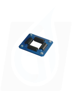 Blue Powder Coated Steel Surface Mount Nylon Roller Guide