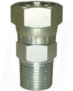 FEMALE TO MALE ZINC PLATED STEEL SWIVEL ADAPTOR BSP TAPERED-3/8"F to 1/2"M