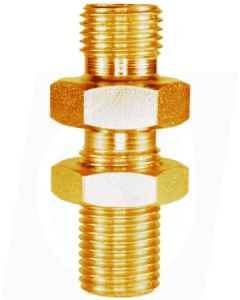 MALE TO MALE BRASS BULKHEAD FITTING AND LOCKNUT -3/4"M to 3/4"M