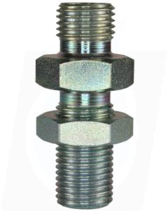 MALE TO MALE ZINC PLATED STEEL BULKHEAD FITTING AND LOCKNUT-1"M to 1"M