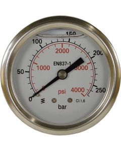 PRESSURE GAUGE 0-250 BAR WITH REAR ENTRY