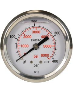 PRESSURE GAUGE 0-400 BAR WITH REAR ENTRY