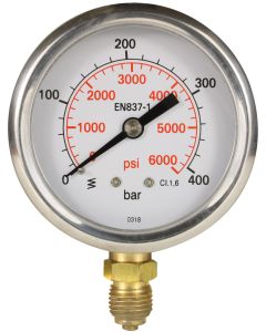 PRESSURE GAUGE 0-400 BAR WITH BOTTOM ENTRY