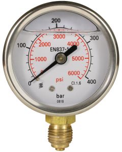 PRESSURE GAUGE 0-400 BAR WITH BOTTOM ENTRY