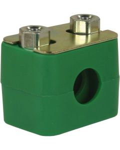 PIPE CLAMP 22mm GREEN TWIN ASSEMBLY