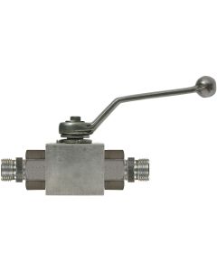 BALL VALVE + LEVER HANDLE M22 F x M22 M ZINC PLATED STEEL