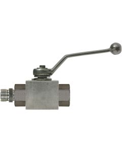 BALL VALVE + LEVER HANDLE 16mm Tube x M22 M ZINC PLATED STEEL