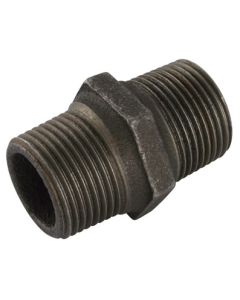 Black BSPT Male Equal Hexagon Nipple (280)