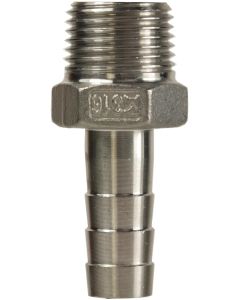 HOSE TAIL STAINLESS STEEL 1/4" MALE-6mm