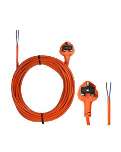 10m, 2 CORE, 1mm CABLE WITH ONE U.K. MOULDED PLUG