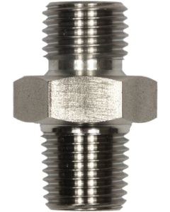 MALE TO MALE STAINLESS STEEL DOUBLE NIPPLE ADAPTOR BSP TAPERED -3/8"M to 3/8"TM
