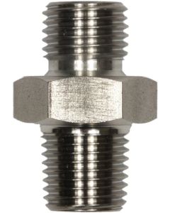 MALE TO MALE STAINLESS STEEL DOUBLE NIPPLE ADAPTOR BSP TAPERED -1/4"M to 1/4"TM