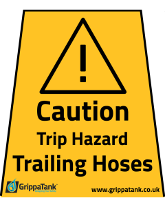 "Caution - Trailing Hoses" vinyl stickers