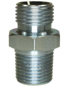 MALE TO MALE ZINC PLATED STEEL DOUBLE NIPPLE ADAPTOR BSP TAPERED-3/8"M to 1/2"TM