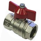 1/4" BSPP Female-Female Ball Valve with Red T-Handle